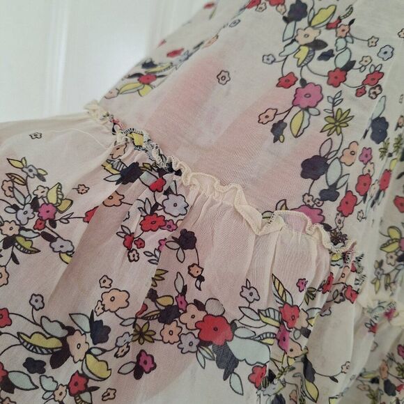 Zoe D Multicolor Top silk‎ cotton size xs - Picture 3 of 6